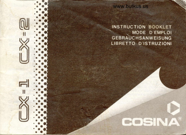 COSINA CX-1 / CX-2 manual cover
