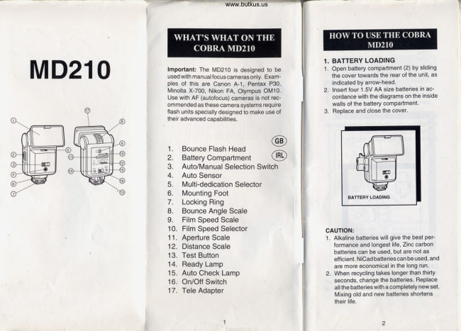 Cobra MD210 manual cover