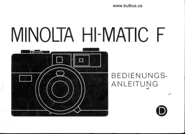 Minolta Hi-Matic F manual cover
