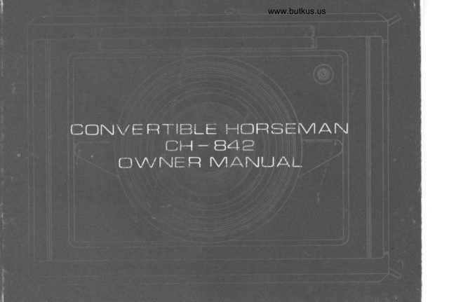 Convertable Horseman CH-842 manual cover