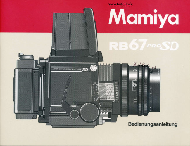 Mamiya RB67 Pro SD manual cover