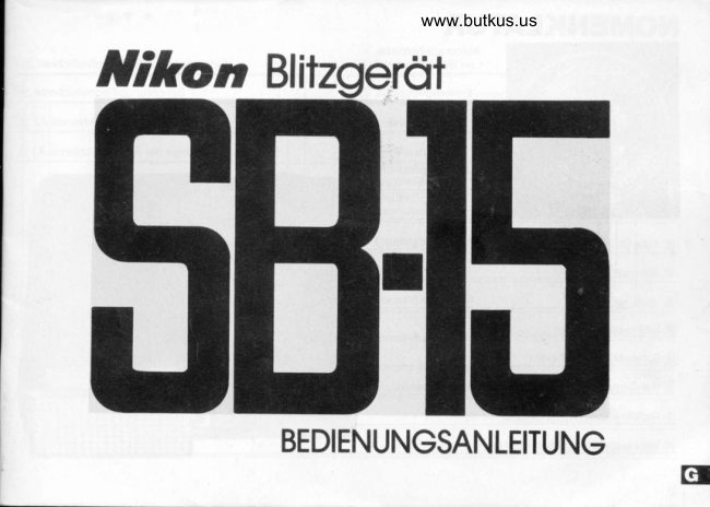 Nikon SB-15 manual cover