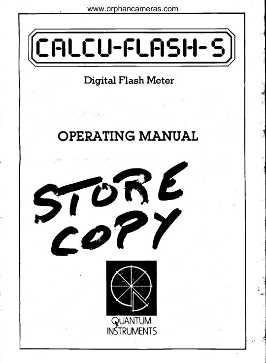 CALCU-FLASH-S manual cover