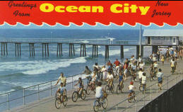 Historic Ocean City NJ post card - Mornings were for bikes