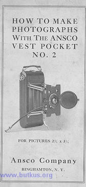 Ansco Pocket Vest no. 2 camera instructions