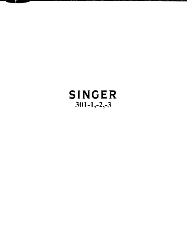 Singer 301-1, 301-2, 301-3 Parts Lists manual cover
