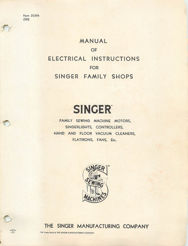 Singer Family Shops — Electrical Instructions manual cover