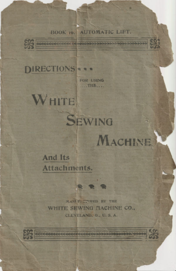 White Sewing Machine and Its Attachments manual cover