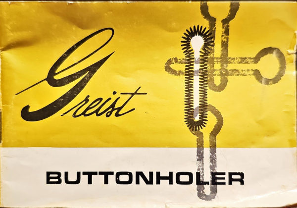 Greist Buttonholer manual cover