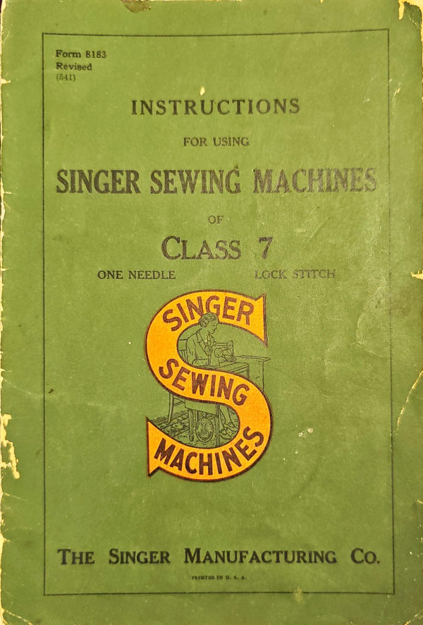Singer Class 7 manual cover