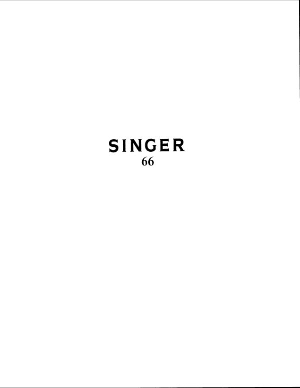 Singer 66 Service manual cover