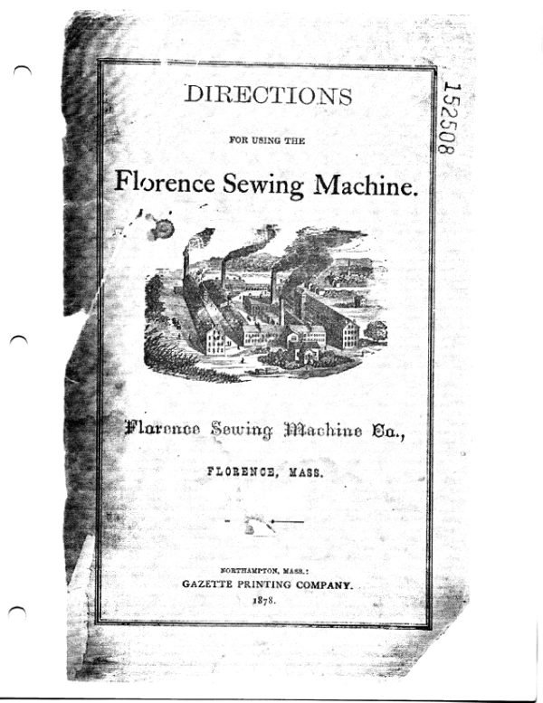 New Florence Manufacturing Machine (black and white scan) manual cover