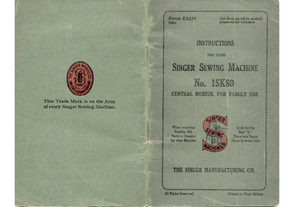 Singer 15K80 manual cover