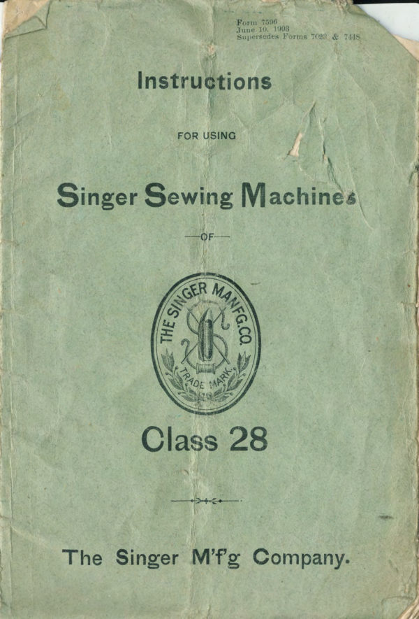 Singer 28 manual cover