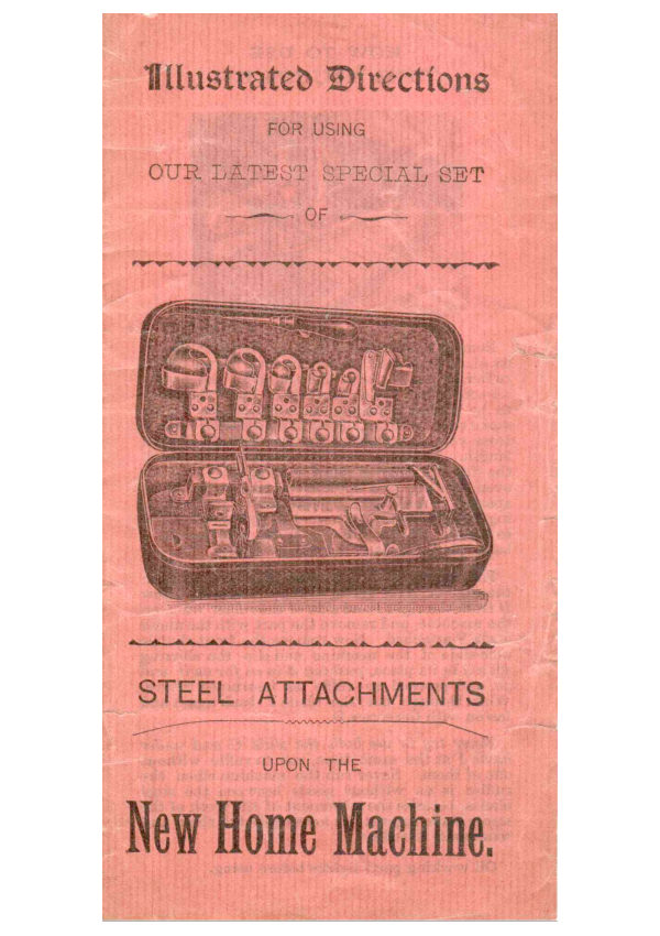 New Home Attachments manual cover