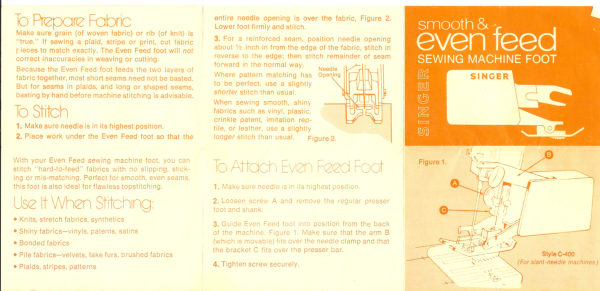 Singer Even-Feed / Walking Foot manual cover