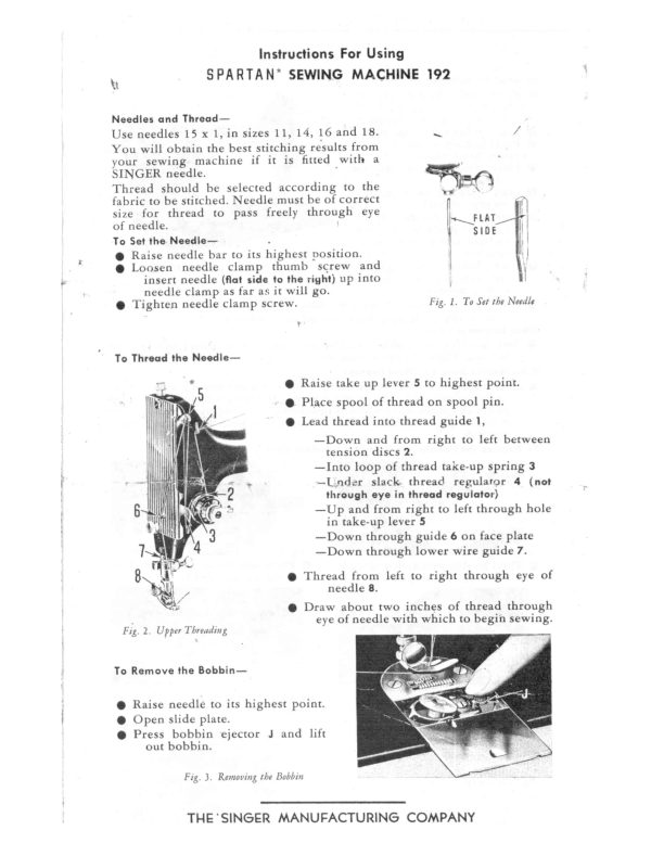 Singer 192 Spartan manual cover