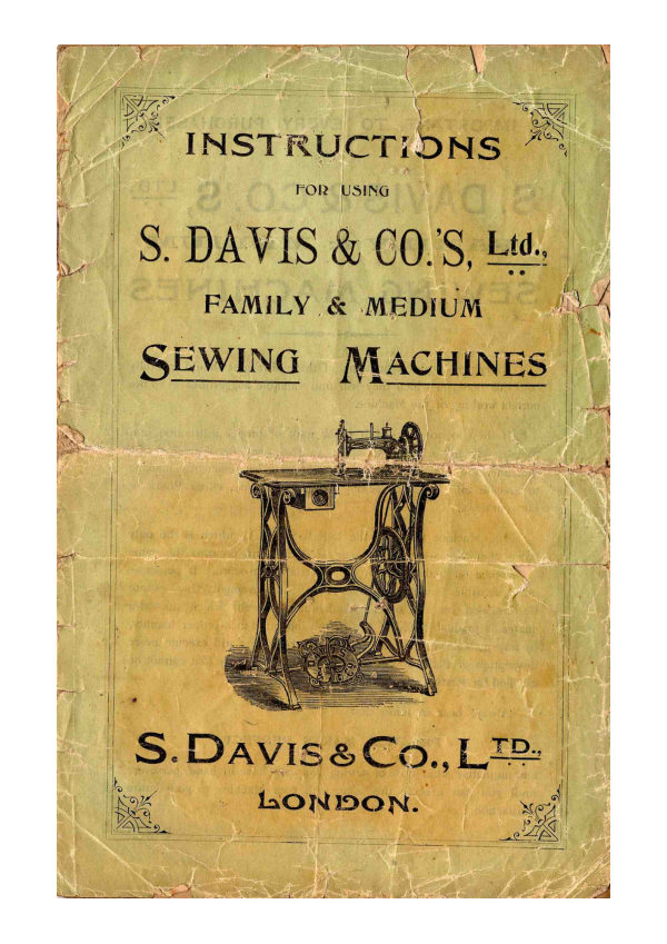 Solomon-Davis S. Davis Medium & Family Machines manual cover