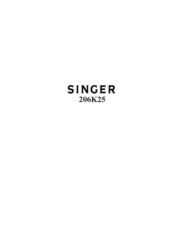 Singer 206K25 Service manual cover