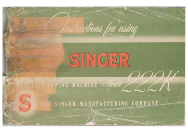 Singer 222K Free-arm Featherweight manual cover