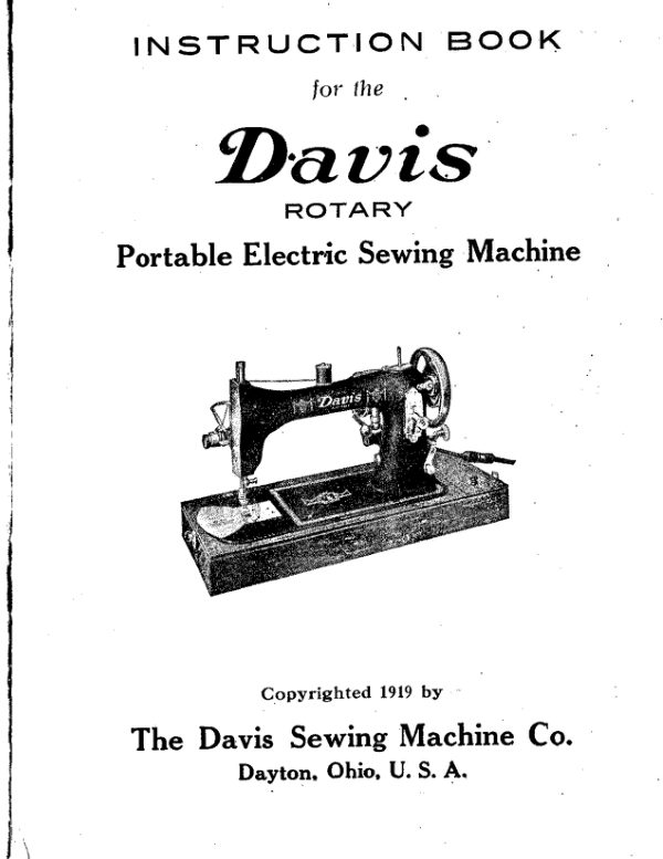 Davis Portable Rotary manual cover