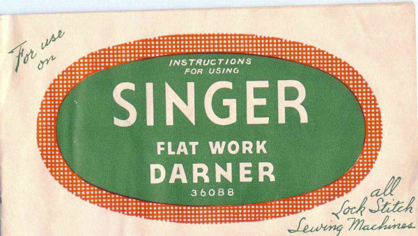 Singer Flat-Work Darner manual cover
