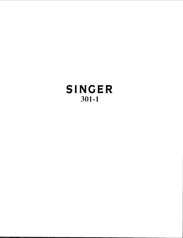 Singer 301-1 Electrical Equipment manual cover