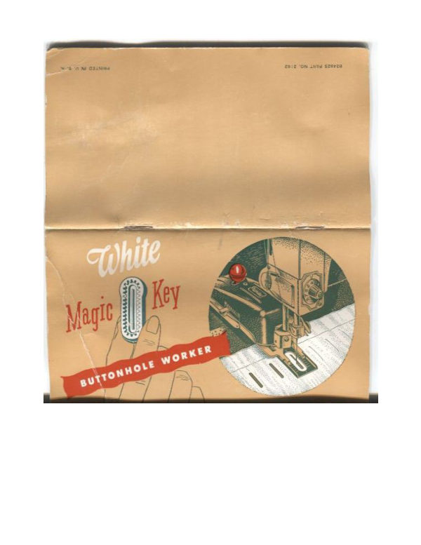 White Magic Key Buttonhole Worker manual cover
