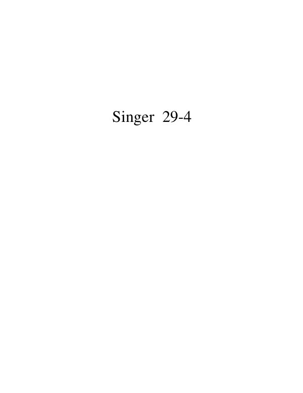 Singer 29-4 parts list manual cover