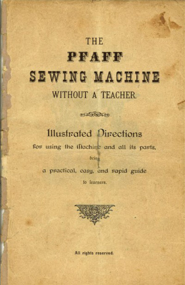 Pfaff A B - English manual cover