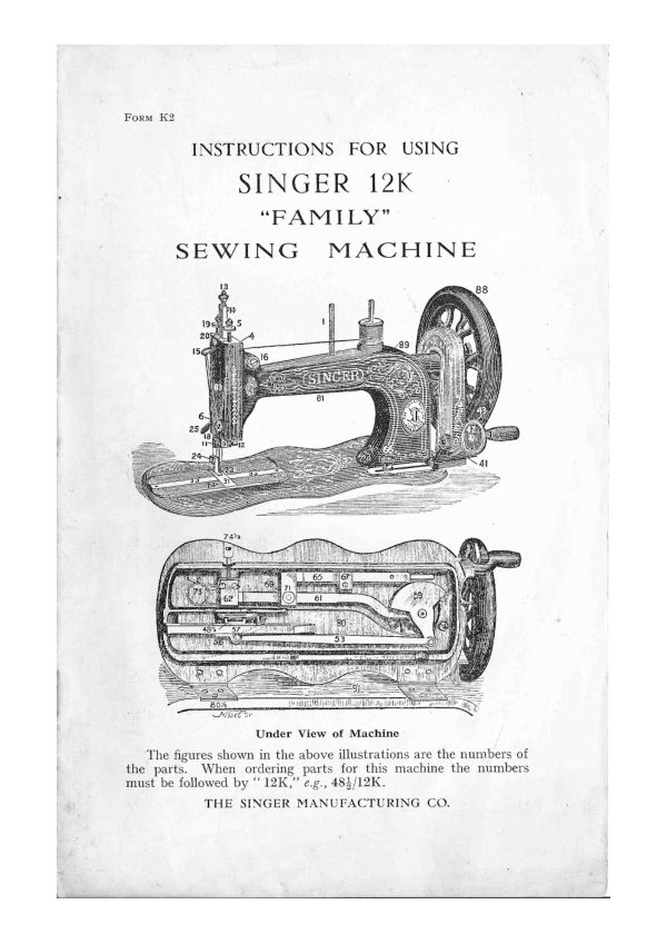 Singer 12K manual cover