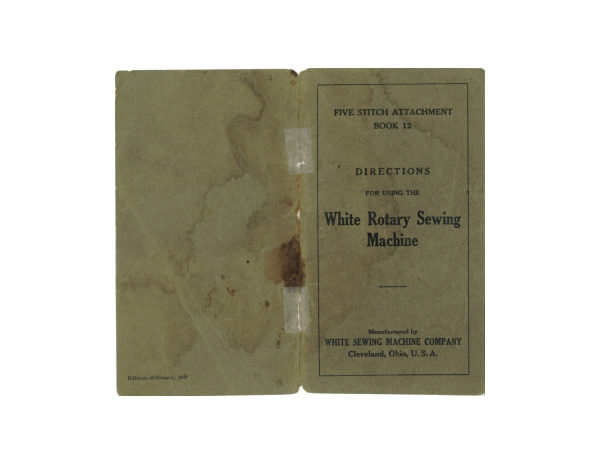 White Five-Stitch Attachment — Book 12 manual cover