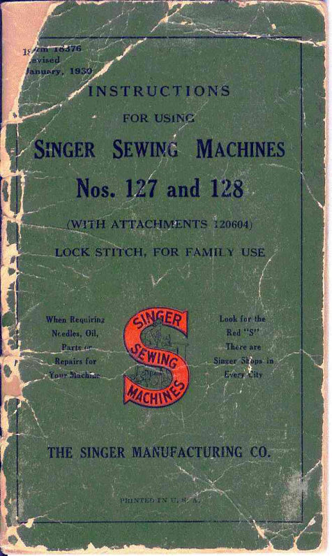 Singer 127 & 128 manual cover