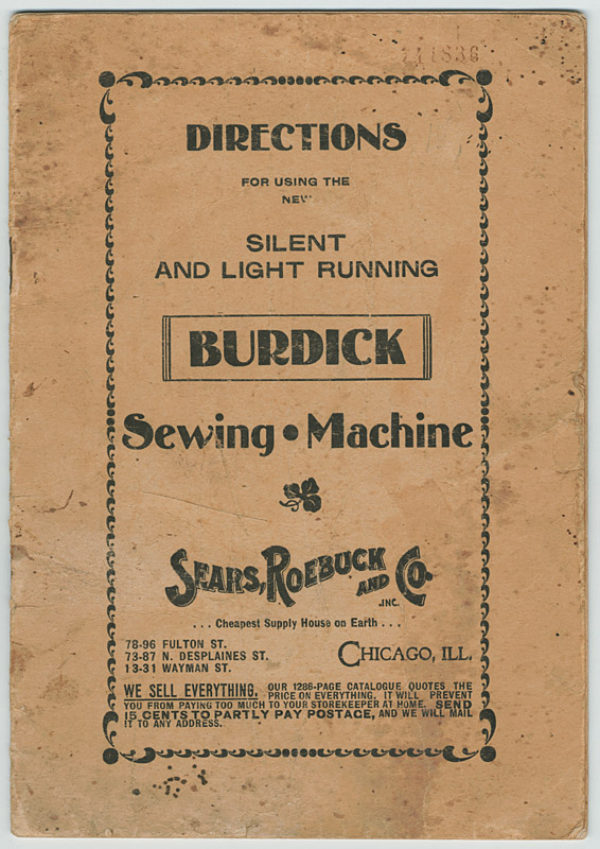 Sears Burdick manual cover
