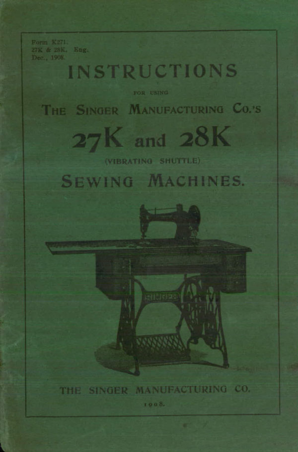 Singer 27K & 28K manual cover