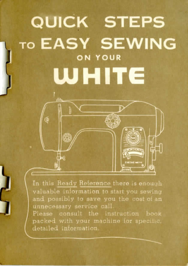White Model 764 Sewing Machine Quick Reference Guide manual cover