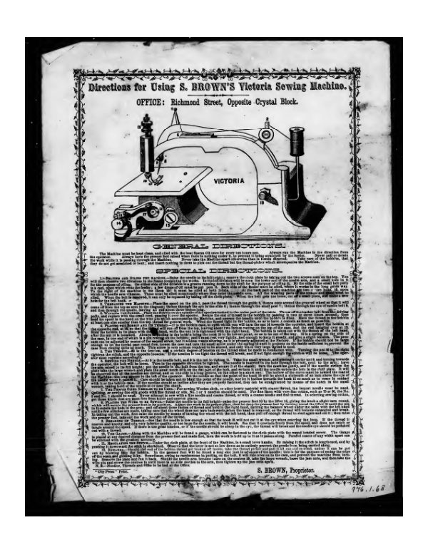 S. Brown’s Victoria (enlarged scan) manual cover