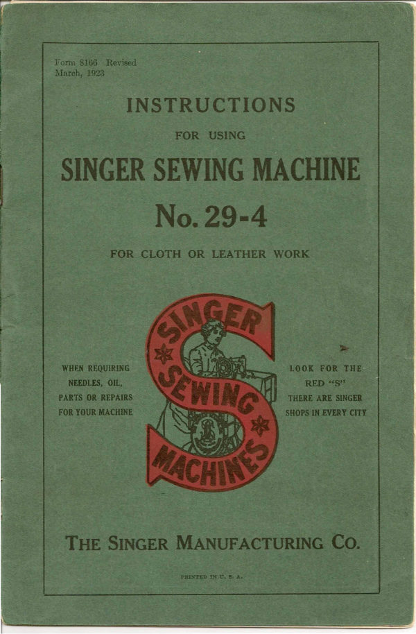 Singer 29-4 manual cover