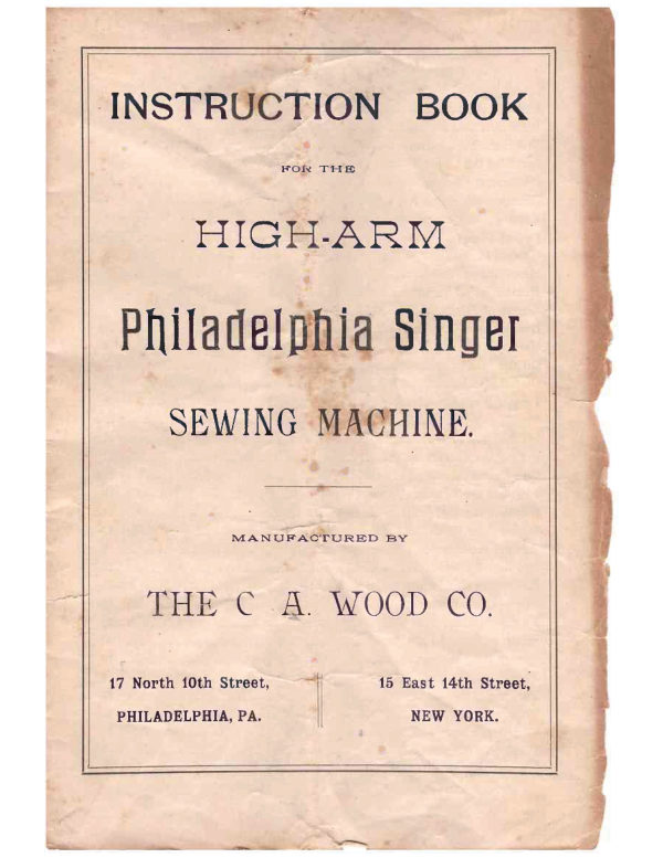 C. A. Wood “Philadelphia Singer” manual cover