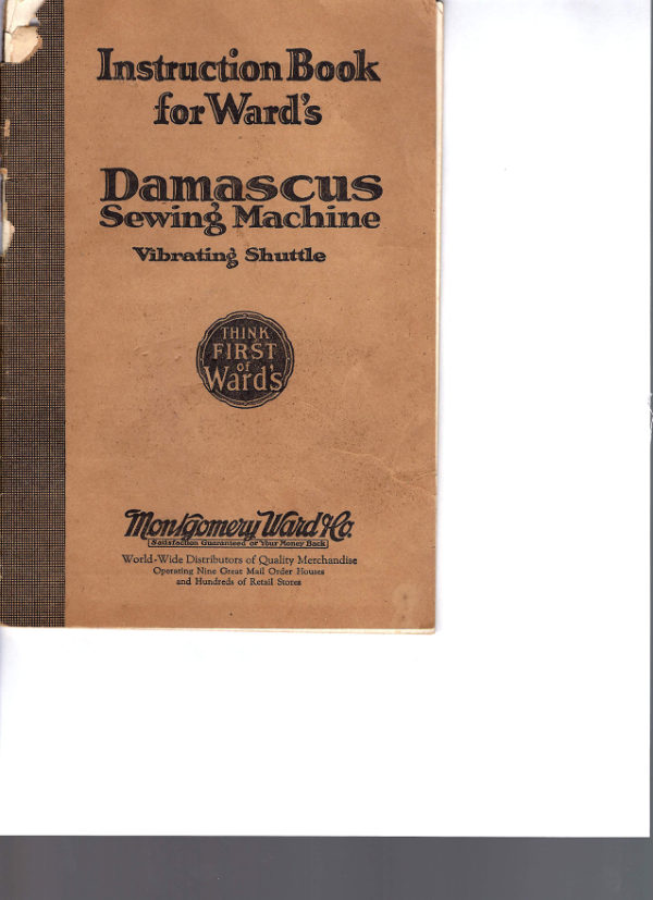 Montgomery Ward Damascus Vibrating Shuttle manual cover