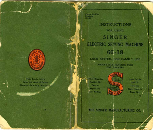 Singer 66-18 manual cover