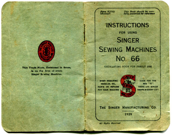 Singer 66 manual cover