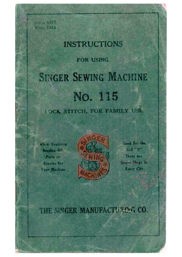 Singer 115 manual cover