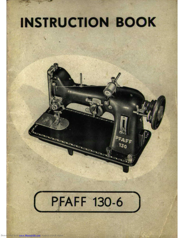 Pfaff Model 130-6 Instruction Book manual cover