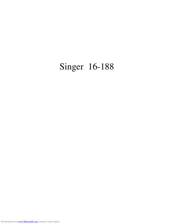 Singer 16-188 manual cover