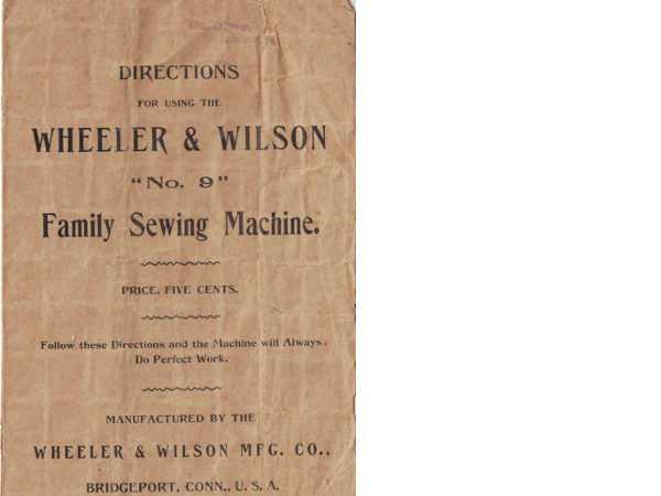 Wheeler & Wilson Number 9 manual cover