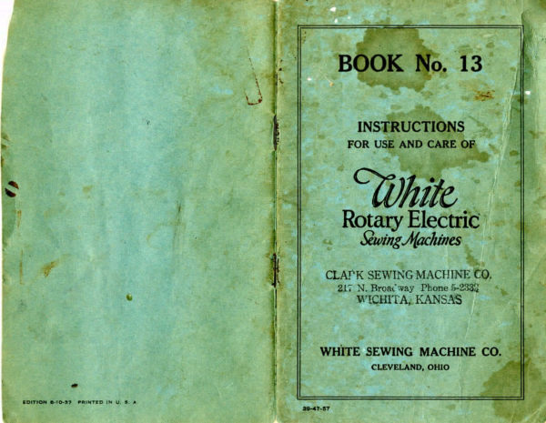 White Rotary Electric — Book 13 (1937) manual cover