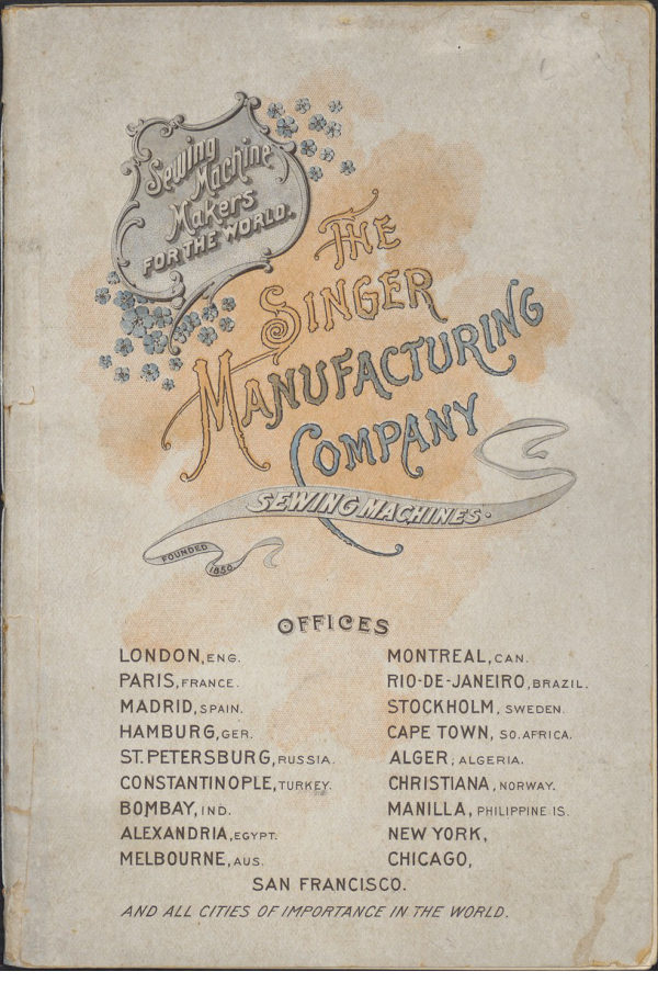 1800s Singer Sewing Machine Catalog manual cover
