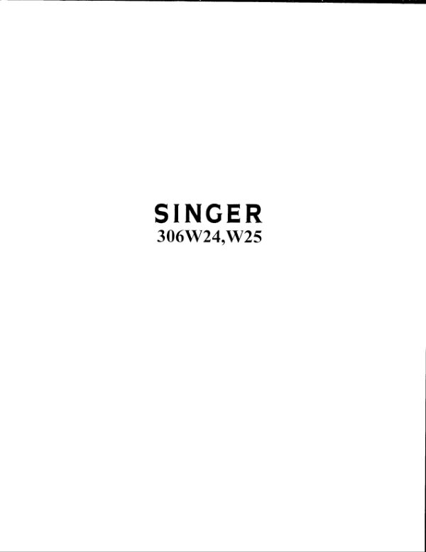 Singer 306W24 & 306W25 Parts List manual cover