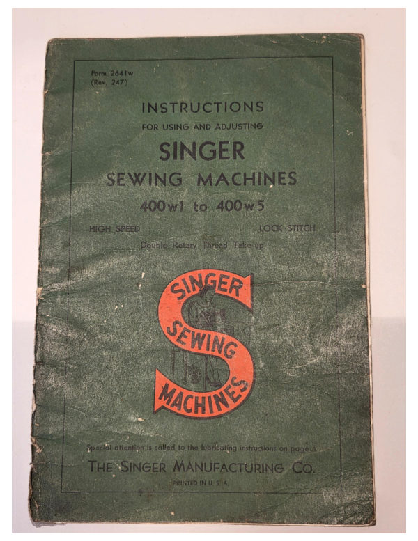 Singer 400W1-400W5 manual cover